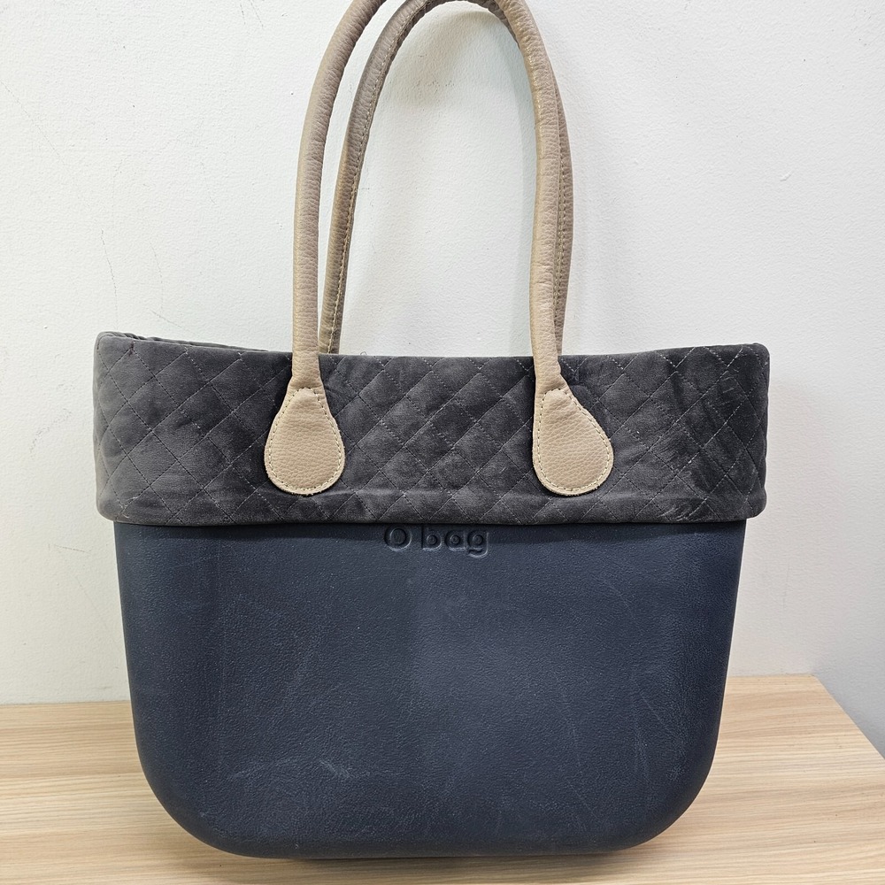 Womens Tote Bag Italian Blue Dark O BAG Removable Liner Pouch Rubber Beach ITALY